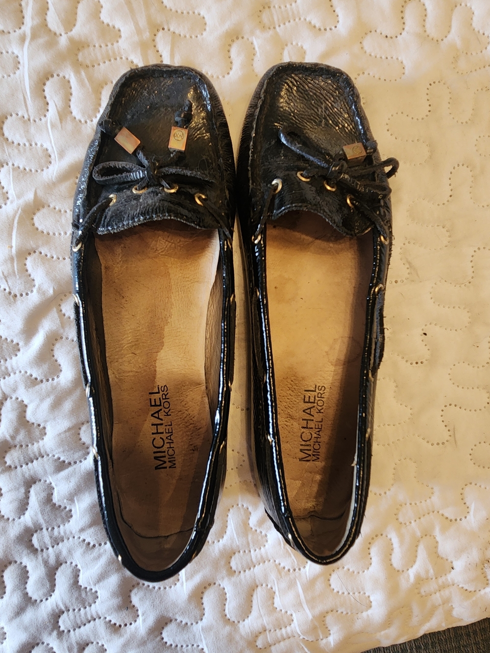 MICHAEL Michael Kors Black Patent Leather Moccasin Loafers